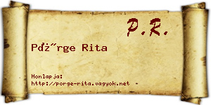 Pörge Rita névjegykártya