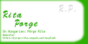 rita porge business card
